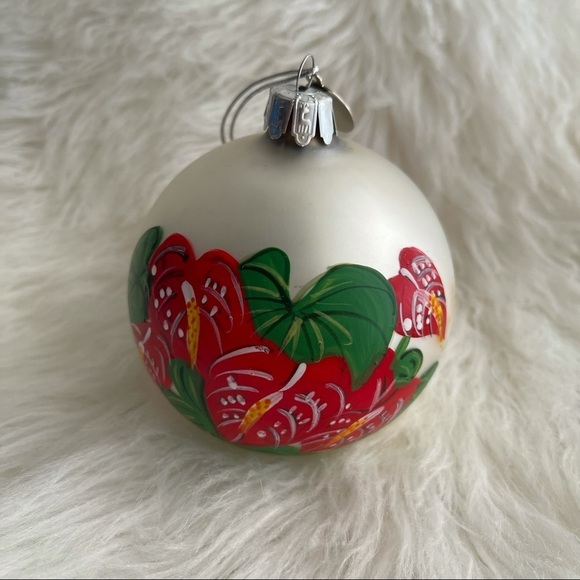 Glass Ornament Anthurium Hawaiian Christmas Tree - Picture 5 of 9